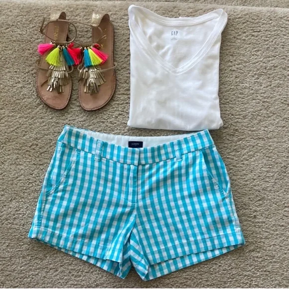 J. Crew Gingham Chino Shorts - Picture 1 of 6